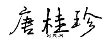 曾慶福唐桂珍行書個性簽名怎么寫
