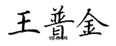 丁謙王普金楷書個性簽名怎么寫