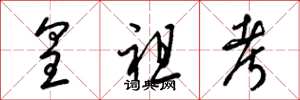 梁錦英皇祖考草書怎么寫