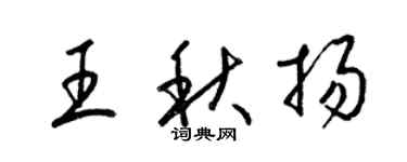 梁錦英王秋揚草書個性簽名怎么寫