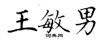 丁謙王敏男楷書個性簽名怎么寫