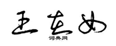 曾慶福王在女草書個性簽名怎么寫