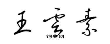 梁錦英王雲素草書個性簽名怎么寫