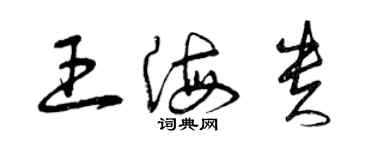 曾慶福王海貴草書個性簽名怎么寫