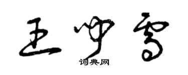 曾慶福王聞雪草書個性簽名怎么寫