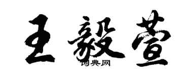 胡問遂王毅萱行書個性簽名怎么寫