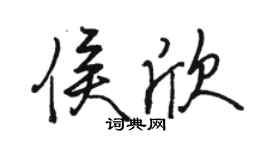 駱恆光侯欣行書個性簽名怎么寫