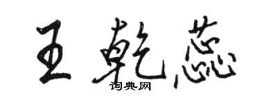 駱恆光王乾蕊行書個性簽名怎么寫