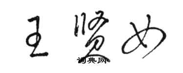 駱恆光王賢女草書個性簽名怎么寫