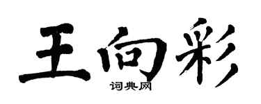 翁闓運王向彩楷書個性簽名怎么寫