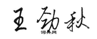 駱恆光王勁秋行書個性簽名怎么寫