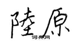 王正良陸原行書個性簽名怎么寫