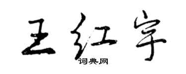 曾慶福王紅宇行書個性簽名怎么寫