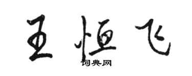 駱恆光王恆飛行書個性簽名怎么寫