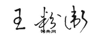 駱恆光王粉衛草書個性簽名怎么寫