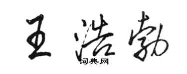 駱恆光王浩勃行書個性簽名怎么寫