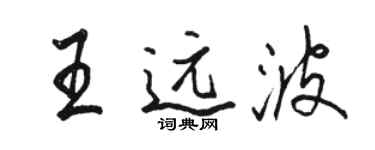 駱恆光王遠波行書個性簽名怎么寫