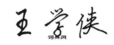 駱恆光王學俠行書個性簽名怎么寫