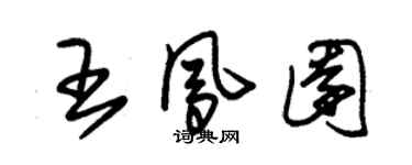 朱錫榮王鳳園草書個性簽名怎么寫