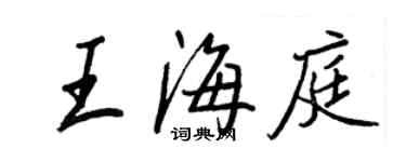 王正良王海庭行書個性簽名怎么寫
