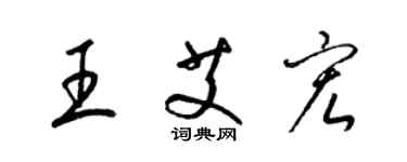 梁錦英王艾宏草書個性簽名怎么寫