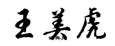 胡問遂王美虎行書個性簽名怎么寫