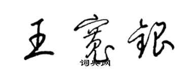 梁錦英王寬銀草書個性簽名怎么寫