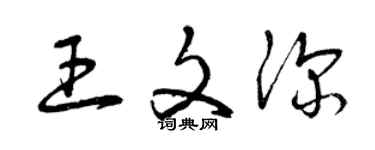 曾慶福王文深草書個性簽名怎么寫