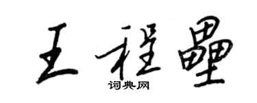 王正良王程壘行書個性簽名怎么寫