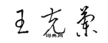 駱恆光王克蘭草書個性簽名怎么寫