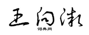 曾慶福王向微草書個性簽名怎么寫