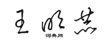 駱恆光王明赫草書個性簽名怎么寫