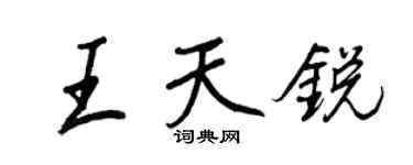 王正良王天銳行書個性簽名怎么寫