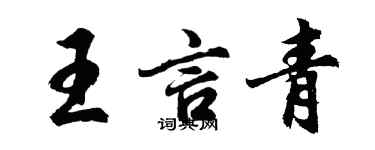 胡問遂王言青行書個性簽名怎么寫