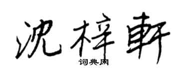 王正良沈梓軒行書個性簽名怎么寫