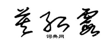 朱錫榮莫紅霞草書個性簽名怎么寫