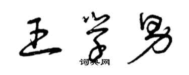 曾慶福王學男草書個性簽名怎么寫