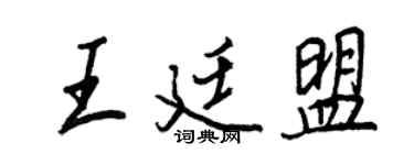 王正良王廷盟行書個性簽名怎么寫