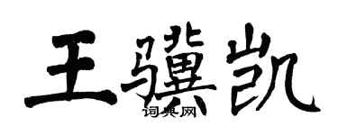 翁闓運王驥凱楷書個性簽名怎么寫