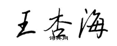 王正良王杏海行書個性簽名怎么寫