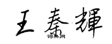 王正良王秦輝行書個性簽名怎么寫