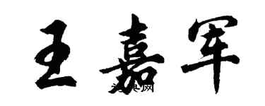 胡問遂王嘉軍行書個性簽名怎么寫