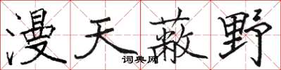 駱恆光漫天蔽野楷書怎么寫