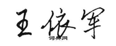 駱恆光王依軍行書個性簽名怎么寫