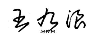 朱錫榮王九浪草書個性簽名怎么寫