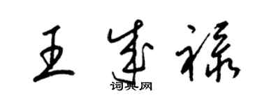 梁錦英王成祿草書個性簽名怎么寫