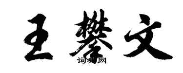 胡問遂王攀文行書個性簽名怎么寫