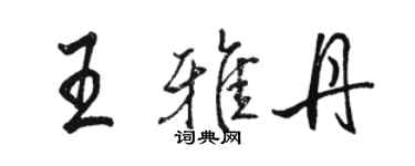 駱恆光王雅丹行書個性簽名怎么寫