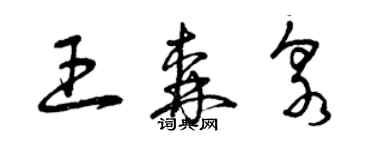 曾慶福王森泉草書個性簽名怎么寫