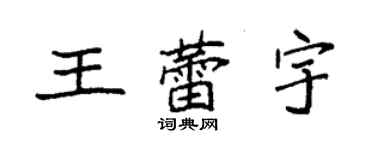 袁強王蕾宇楷書個性簽名怎么寫